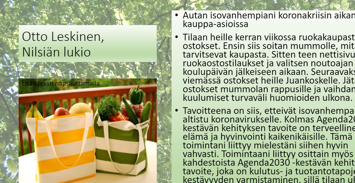 Ruokaostoksia ja lämpimiä yllätyksiä